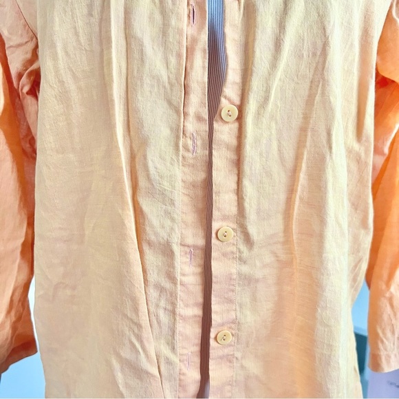 Eileen Fisher Sunburnt orange Cotton Button Up Top - Picture 3 of 11